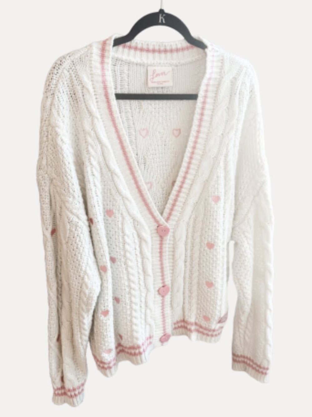 Authentic Taylor Swift Lover Cardigan Pink Hearts Rare Swiftie Merch